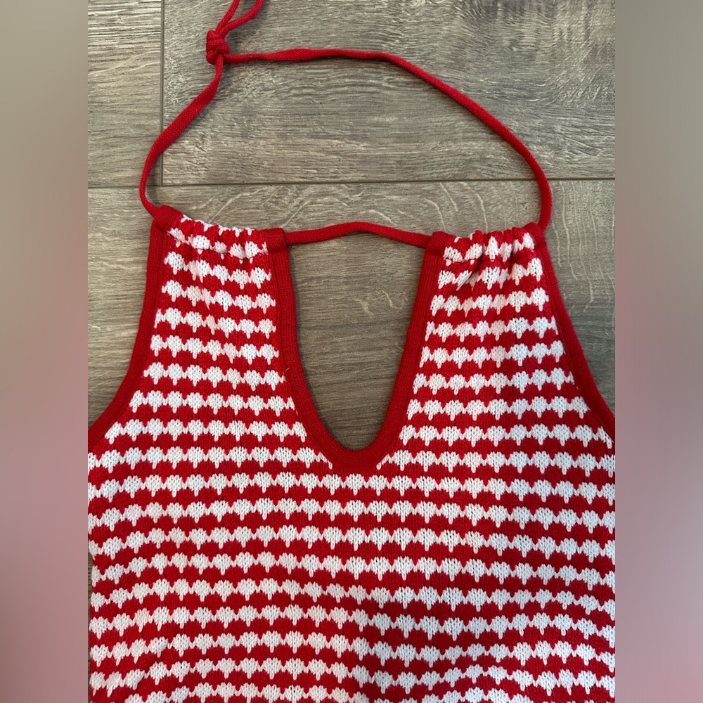 Red & White Crochet Knit Halter Top – Zara (NWT, Size Small) - Picture 12 of 12